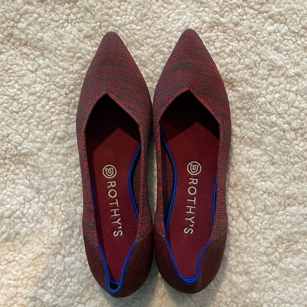 Rothy’s Maroon Heather Pointed Flats 9.5